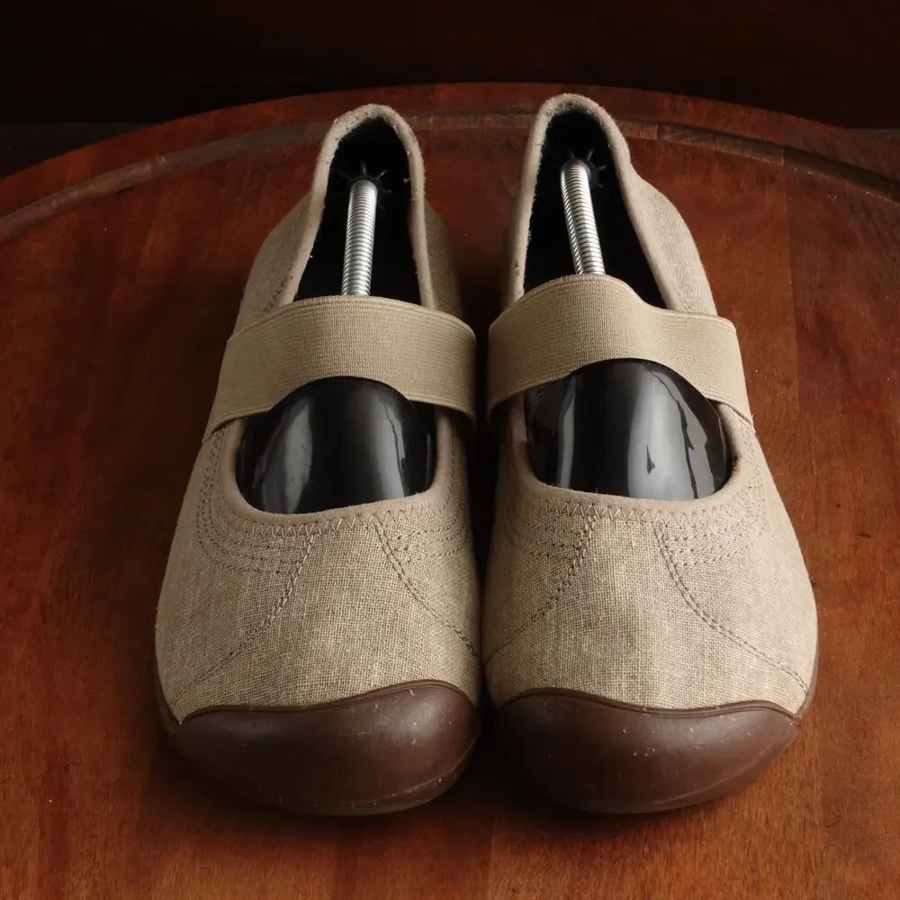 Keen Flats Womens Size 10 Beige Sienna Canvas Mary Jane Slip On Casual Shoes